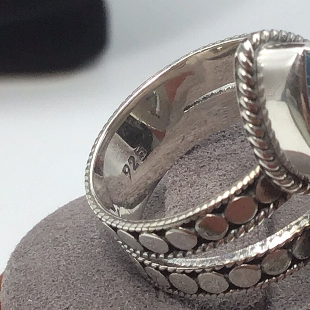Sterling Silver Blue Topaz Ring Size 6 - Picture 5 of 12